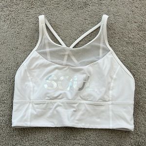 lululemon SoulCycle white sports bra